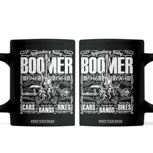 Legendary Baby Boomer Generation 1946 to 1964 Coffee Mug Vintage Rocker Classic Cars And Bikes Graphic