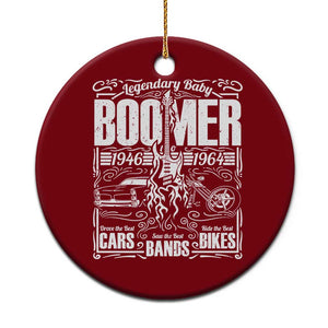 Legendary Baby Boomer Generation 1946 to 1964 Ceramic Ornament Vintage Rocker Classic Cars And Bikes Graphic