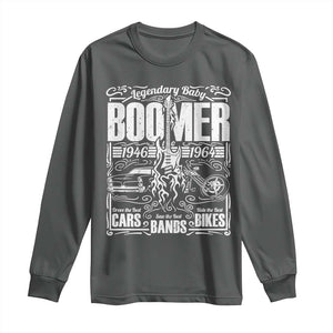 Legendary Baby Boomer Generation 1946 to 1964 Long Sleeve Shirt Vintage Rocker Classic Cars And Bikes Graphic