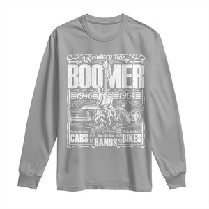 Legendary Baby Boomer Generation 1946 to 1964 Long Sleeve Shirt Vintage Rocker Classic Cars And Bikes Graphic