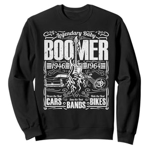 Legendary Baby Boomer Generation 1946 to 1964 Sweatshirt Vintage Rocker Classic Cars And Bikes Graphic