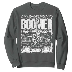 Legendary Baby Boomer Generation 1946 to 1964 Sweatshirt Vintage Rocker Classic Cars And Bikes Graphic