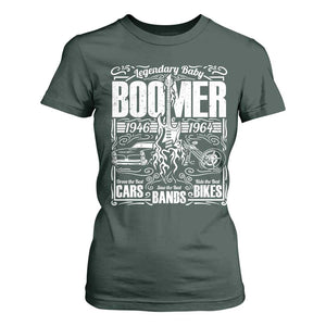 Legendary Baby Boomer Generation 1946 to 1964 T Shirt For Women Vintage Rocker Classic Cars And Bikes Graphic