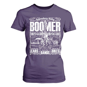 Legendary Baby Boomer Generation 1946 to 1964 T Shirt For Women Vintage Rocker Classic Cars And Bikes Graphic