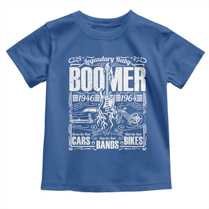 Legendary Baby Boomer Generation 1946 to 1964 Toddler T Shirt Vintage Rocker Classic Cars And Bikes Graphic