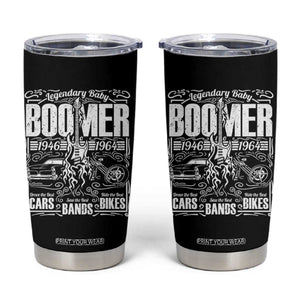 Legendary Baby Boomer Generation 1946 to 1964 Tumbler Cup Vintage Rocker Classic Cars And Bikes Graphic