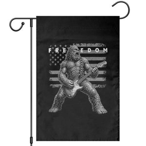 Freedom Bigfoot Playing Electric Guitar Garden Flag Sasquatch Rock Star American Flag Patriotic Graphic TS02 Black Print Your Wear