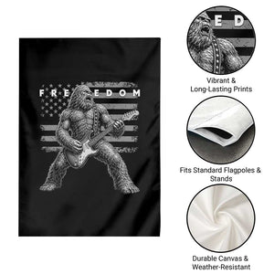 Freedom Bigfoot Playing Electric Guitar Garden Flag Sasquatch Rock Star American Flag Patriotic Graphic TS02 Print Your Wear