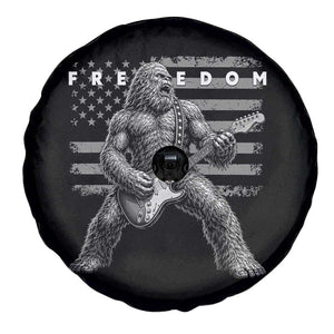 Freedom Bigfoot Playing Electric Guitar Spare Tire Cover Sasquatch Rock Star American Flag Patriotic Graphic TS02 Print Your Wear