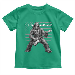 Freedom Bigfoot Playing Electric Guitar Toddler T Shirt Sasquatch Rock Star American Flag Patriotic Graphic TS02 Irish Green Print Your Wear