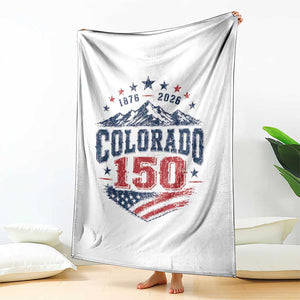 Colorado Rocky Mountains 150th Anniversary Throw Blanket Sesquicentennial 1876 2026 Patriotic Graphic TS02 Print Your Wear