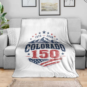 Colorado Rocky Mountains 150th Anniversary Throw Blanket Sesquicentennial 1876 2026 Patriotic Graphic TS02 Print Your Wear
