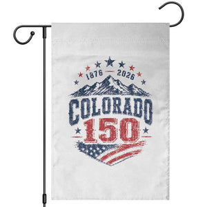 Colorado Rocky Mountains 150th Anniversary Garden Flag Sesquicentennial 1876 2026 Patriotic Graphic TS02 White Print Your Wear