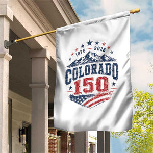 Colorado Rocky Mountains 150th Anniversary Garden Flag Sesquicentennial 1876 2026 Patriotic Graphic TS02 Print Your Wear