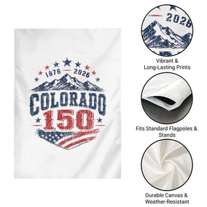 Colorado Rocky Mountains 150th Anniversary Garden Flag Sesquicentennial 1876 2026 Patriotic Graphic TS02 Print Your Wear