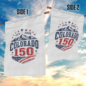 Colorado Rocky Mountains 150th Anniversary Garden Flag Sesquicentennial 1876 2026 Patriotic Graphic TS02 Print Your Wear