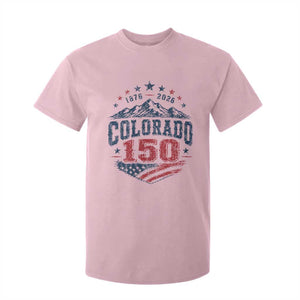 Colorado Rocky Mountains 150th Anniversary T Shirt For Kid Sesquicentennial 1876 2026 Patriotic Graphic TS02 Light Pink Print Your Wear