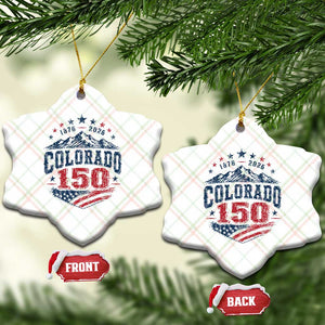 Colorado Rocky Mountains 150th Anniversary Ceramic Ornament Sesquicentennial 1876 2026 Patriotic Graphic TS02 Print Your Wear