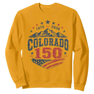 Colorado Rocky Mountains 150th Anniversary Sweatshirt Sesquicentennial 1876 2026 Patriotic Graphic TS02 Gold Print Your Wear