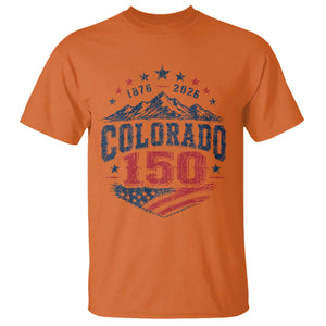 Colorado Rocky Mountains 150th Anniversary T Shirt Sesquicentennial 1876 2026 Patriotic Graphic TS02 Orange Print Your Wear