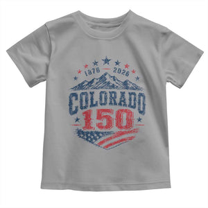 Colorado Rocky Mountains 150th Anniversary Toddler T Shirt Sesquicentennial 1876 2026 Patriotic Graphic TS02 Sport Gray Print Your Wear