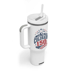 Colorado Rocky Mountains 150th Anniversary Tumbler With Handle Sesquicentennial 1876 2026 Patriotic Graphic TS02 Print Your Wear