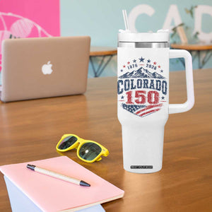 Colorado Rocky Mountains 150th Anniversary Tumbler With Handle Sesquicentennial 1876 2026 Patriotic Graphic TS02 Print Your Wear