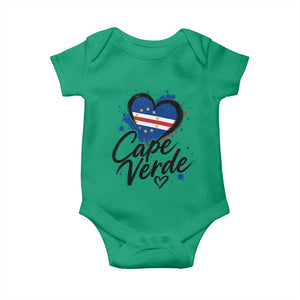 Cape Verde Flag Heart Baby Onesie Cabo Verde Pride Verdean Love