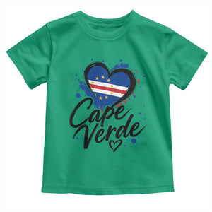 Cape Verde Flag Heart Toddler T Shirt Cabo Verde Pride Verdean Love