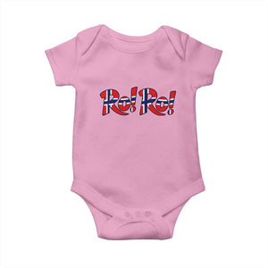 Funny Norway Flag Ro Ro Typography Graphic Baby Onesie Norge Norwegian Flag Football Fans TS02 Light Pink Print Your Wear