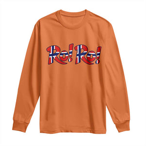 Funny Norway Flag Ro Ro Typography Graphic Long Sleeve Shirt Norge Norwegian Flag Football Fans TS02 Orange Print Your Wear