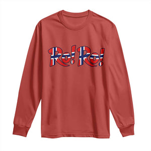 Funny Norway Flag Ro Ro Typography Graphic Long Sleeve Shirt Norge Norwegian Flag Football Fans TS02 Red Print Your Wear
