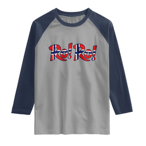 Funny Norway Flag Ro Ro Typography Graphic Raglan Shirt Norge Norwegian Flag Football Fans TS02 Sport Gray Navy Print Your Wear