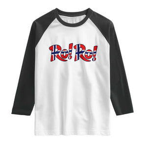 Funny Norway Flag Ro Ro Typography Graphic Raglan Shirt Norge Norwegian Flag Football Fans TS02 White Black Print Your Wear