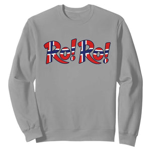 Funny Norway Flag Ro Ro Typography Graphic Sweatshirt Norge Norwegian Flag Football Fans TS02 Sport Gray Print Your Wear