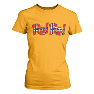 Funny Norway Flag Ro Ro Typography Graphic T Shirt For Women Norge Norwegian Flag Football Fans TS02 Gold Print Your Wear