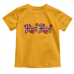 Funny Norway Flag Ro Ro Typography Graphic Toddler T Shirt Norge Norwegian Flag Football Fans TS02 Gold Print Your Wear