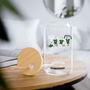 Funny Mexico Merlin the Duck Playing Soccer Graphic Glass Can Mexican Spirit Football Fans Cheer TS02 Print Your Wear