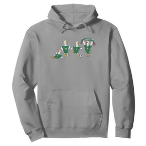 Funny Mexico Merlin the Duck Playing Soccer Graphic Hoodie Mexican Spirit Football Fans Cheer TS02 Sport Gray Print Your Wear