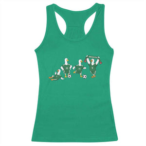 Funny Mexico Merlin the Duck Playing Soccer Graphic Racerback Tank Top Mexican Spirit Football Fans Cheer TS02 Irish Green Print Your Wear