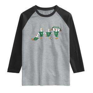 Funny Mexico Merlin the Duck Playing Soccer Graphic Raglan Shirt Mexican Spirit Football Fans Cheer TS02 Heather Gray Black Print Your Wear