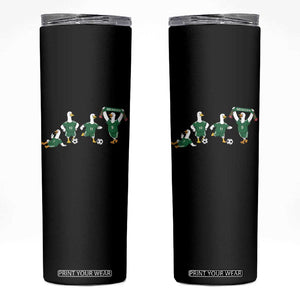Funny Mexico Merlin the Duck Playing Soccer Graphic Skinny Tumbler Mexican Spirit Football Fans Cheer TS02 Black Print Your Wear
