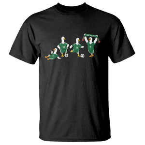 Funny Mexico Merlin the Duck Playing Soccer Graphic T Shirt Mexican Spirit Football Fans Cheer TS02 Black Print Your Wear