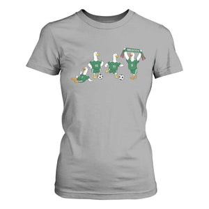 Funny Mexico Merlin the Duck Playing Soccer Graphic T Shirt For Women Mexican Spirit Football Fans Cheer TS02 Sport Gray Print Your Wear