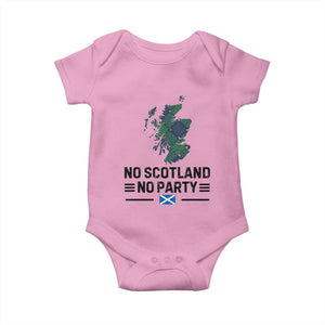 No Scotland No Party Tartan Plaid and Map Baby Onesie Vintage Scottish Football Supporter Sports Fans Spirit TS02 Light Pink Print Your Wear