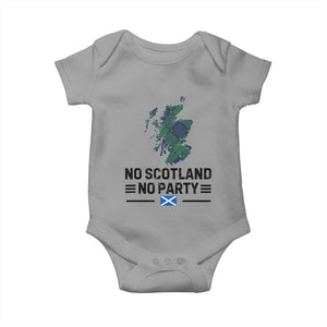 No Scotland No Party Tartan Plaid and Map Baby Onesie Vintage Scottish Football Supporter Sports Fans Spirit TS02 Sport Gray Print Your Wear