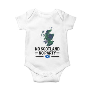 No Scotland No Party Tartan Plaid and Map Baby Onesie Vintage Scottish Football Supporter Sports Fans Spirit TS02 White Print Your Wear