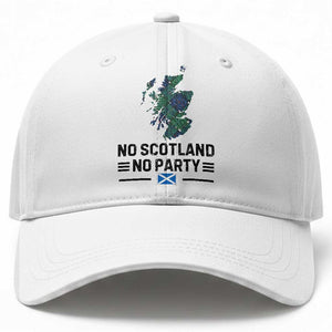 No Scotland No Party Tartan Plaid and Map Baseball Cap Vintage Scottish Football Supporter Sports Fans Spirit TS02 Print Your Wear