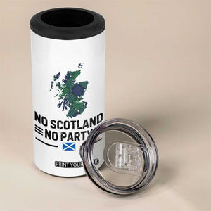 No Scotland No Party Tartan Plaid and Map 4 in 1 Can Cooler Tumbler Vintage Scottish Football Supporter Sports Fans Spirit TS02 Print Your Wear