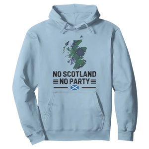 No Scotland No Party Tartan Plaid and Map Hoodie Vintage Scottish Football Supporter Sports Fans Spirit TS02 Light Blue Print Your Wear